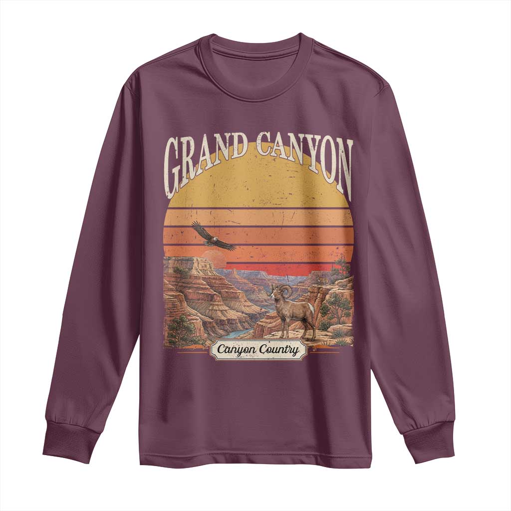 Grand Canyon Arizona 90s Desert Sunset Nostalgia Hiking Long Sleeve Shirt