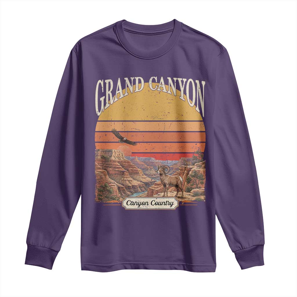 Grand Canyon Arizona 90s Desert Sunset Nostalgia Hiking Long Sleeve Shirt
