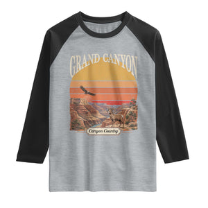 Grand Canyon Arizona 90s Desert Sunset Nostalgia Hiking Raglan Shirt