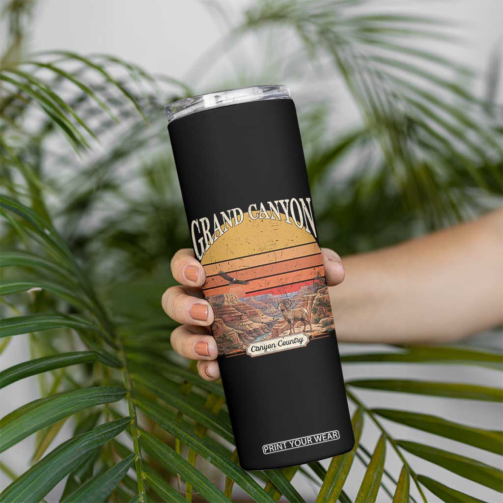 Grand Canyon Arizona 90s Desert Sunset Nostalgia Hiking Skinny Tumbler