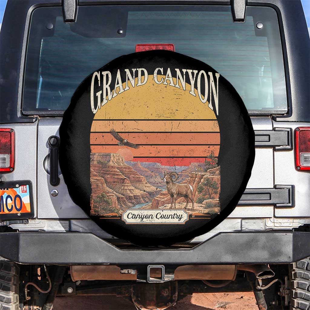 Grand Canyon Arizona 90s Desert Sunset Nostalgia Hiking Spare Tire Cover TS14 No hole Black Print Your Wear