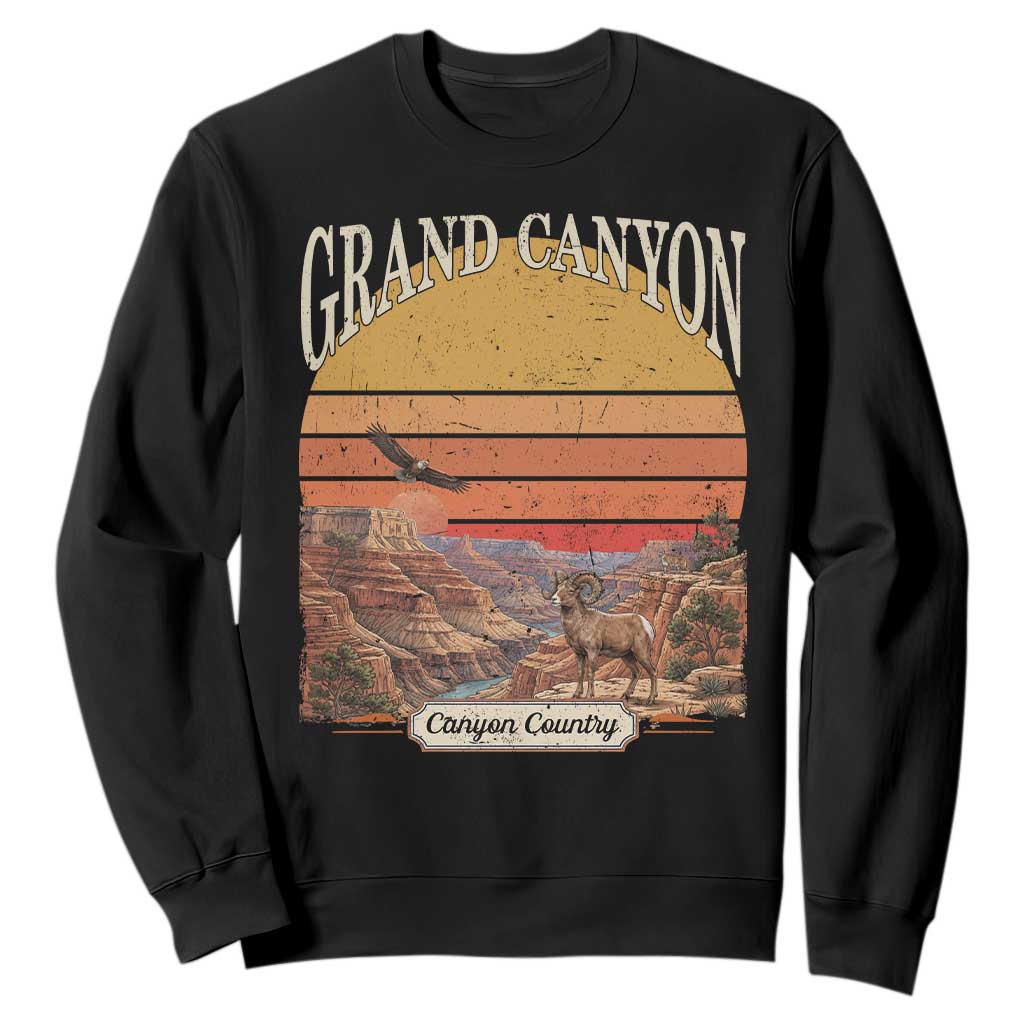 Grand Canyon Arizona 90s Desert Sunset Nostalgia Hiking Sweatshirt TS14 Black Print Your Wear