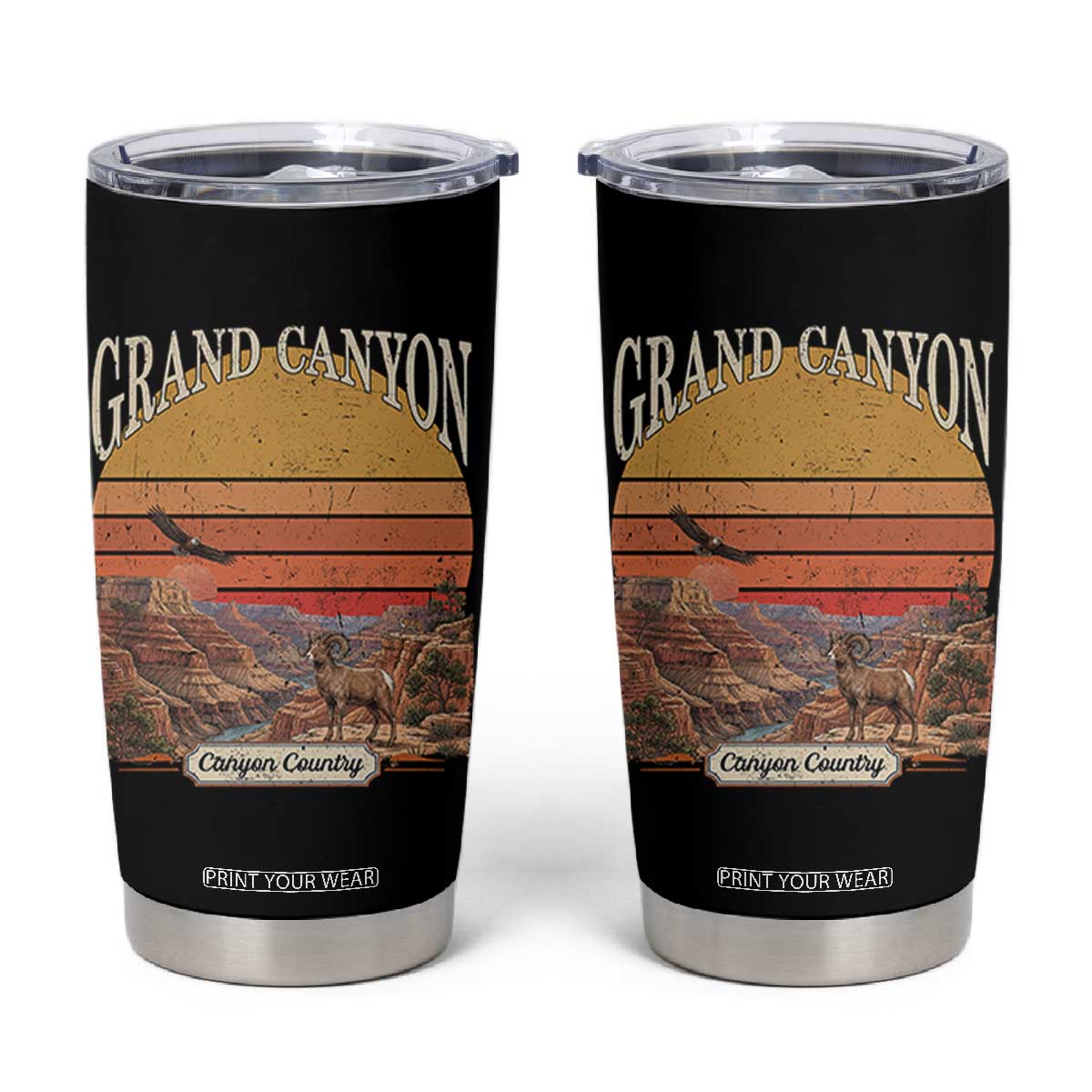 Grand Canyon Arizona 90s Desert Sunset Nostalgia Hiking Tumbler Cup