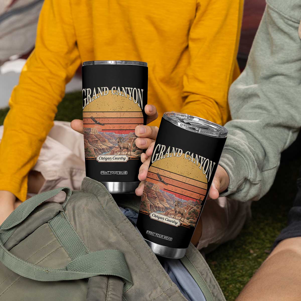 Grand Canyon Arizona 90s Desert Sunset Nostalgia Hiking Tumbler Cup