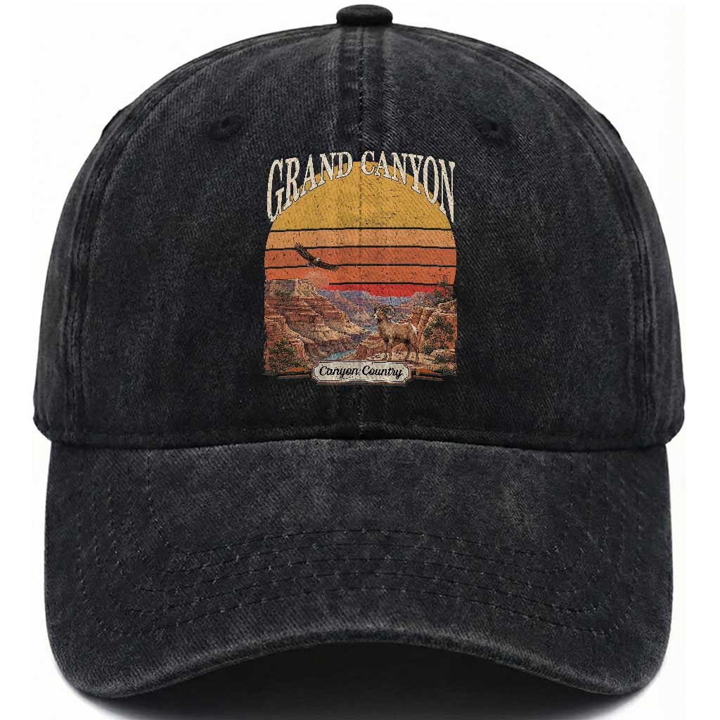 Grand Canyon Arizona 90s Desert Sunset Nostalgia Hiking Washed Cotton Baseball Cap TS14 Print Your Wear