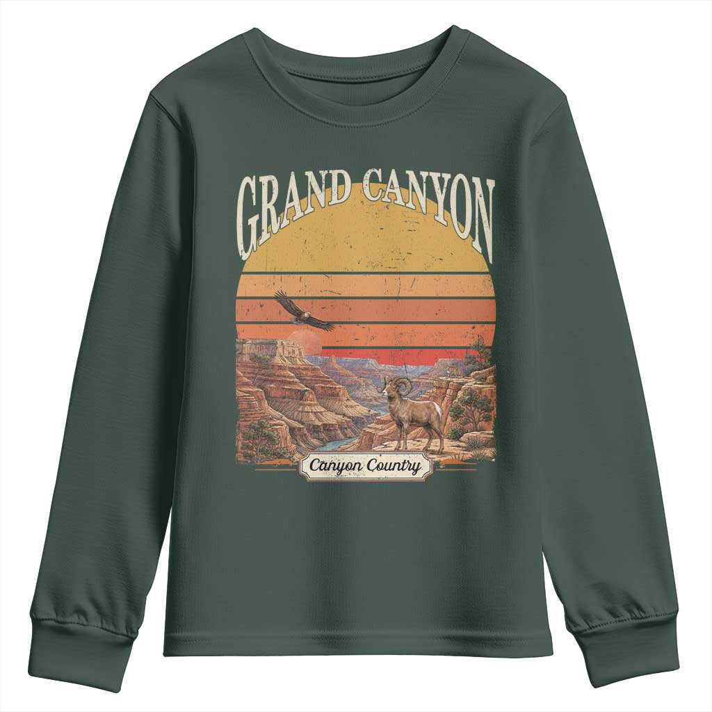 Grand Canyon Arizona 90s Desert Sunset Nostalgia Hiking Youth Sweatshirt