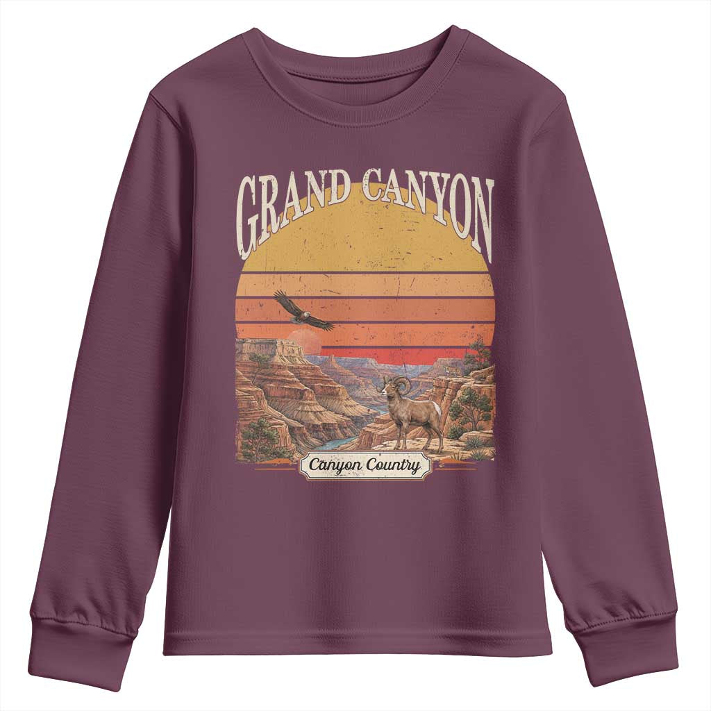 Grand Canyon Arizona 90s Desert Sunset Nostalgia Hiking Youth Sweatshirt