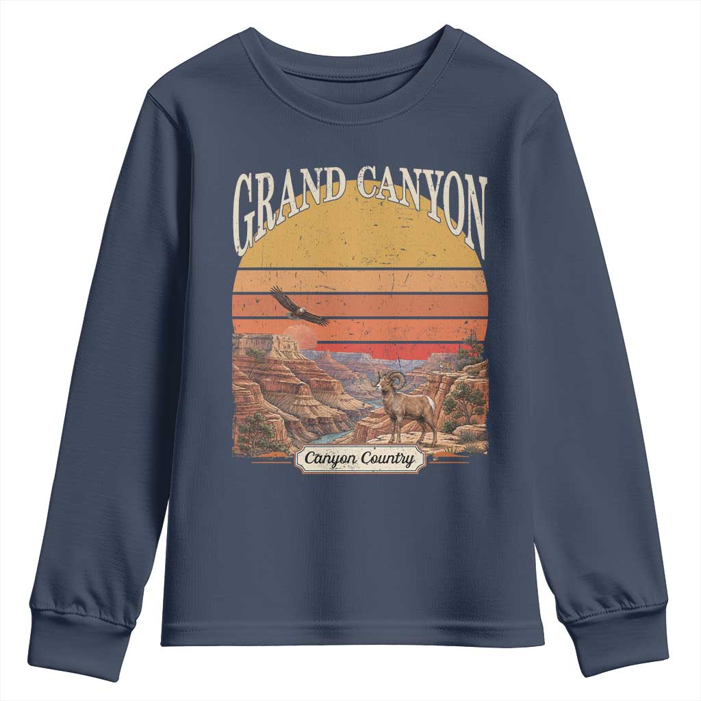 Grand Canyon Arizona 90s Desert Sunset Nostalgia Hiking Youth Sweatshirt