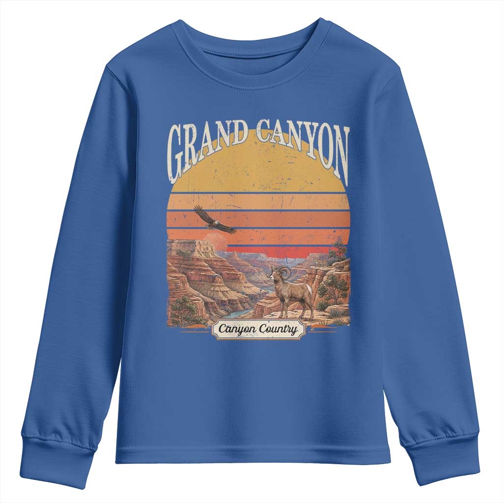 Grand Canyon Arizona 90s Desert Sunset Nostalgia Hiking Youth Sweatshirt