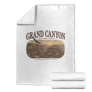 Grand Canyon National Park Arizona Established 1919 Throw Blanket Retro Deer Wildlife Nature Hiking Southwest Souvenir