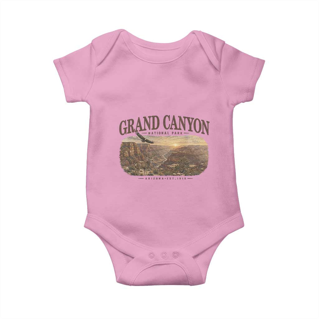 Grand Canyon National Park Arizona Established 1919 Baby Onesie Retro Deer Wildlife Nature Hiking Southwest Souvenir