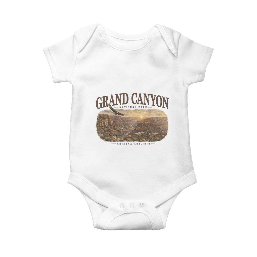 Grand Canyon National Park Arizona Established 1919 Baby Onesie Retro Deer Wildlife Nature Hiking Southwest Souvenir