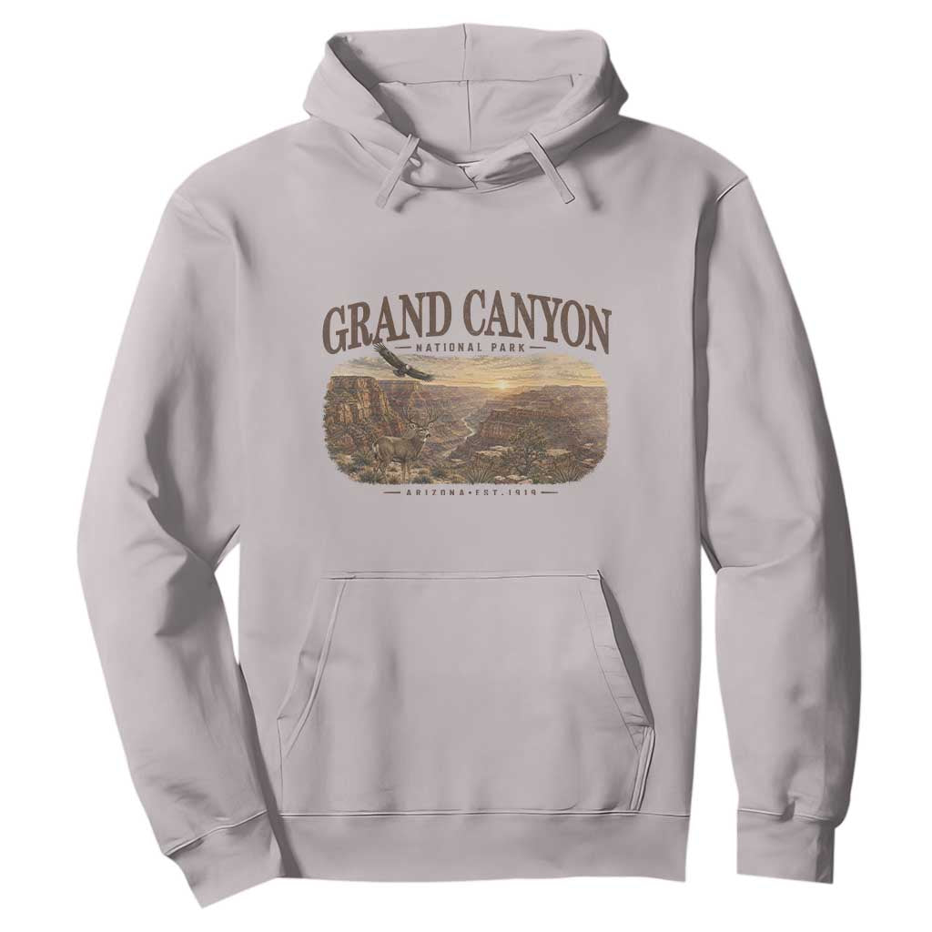 Grand Canyon National Park Arizona Established 1919 Hoodie Retro Deer Wildlife Nature Hiking Southwest Souvenir