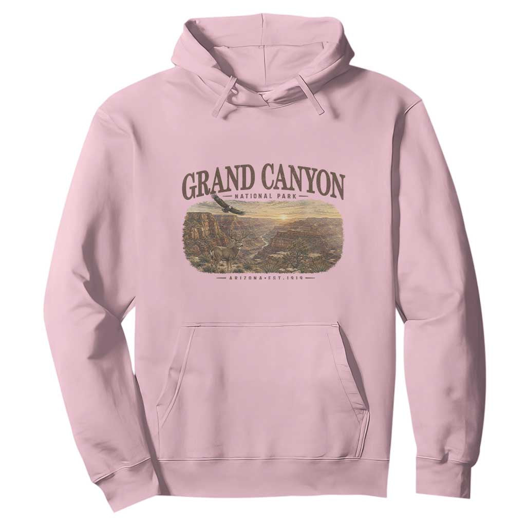 Grand Canyon National Park Arizona Established 1919 Hoodie Retro Deer Wildlife Nature Hiking Southwest Souvenir
