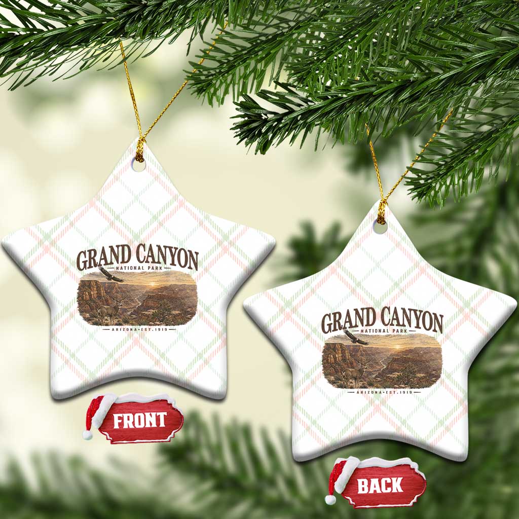 Grand Canyon National Park Arizona Established 1919 Ceramic Ornament Retro Deer Wildlife Nature Hiking Southwest Souvenir