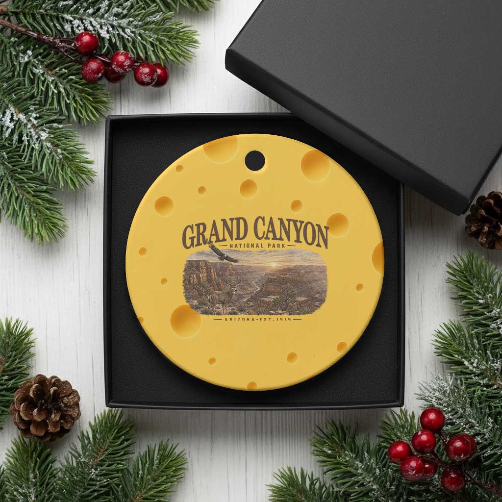 Grand Canyon National Park Arizona Established 1919 Ceramic Ornament Retro Deer Wildlife Nature Hiking Southwest Souvenir
