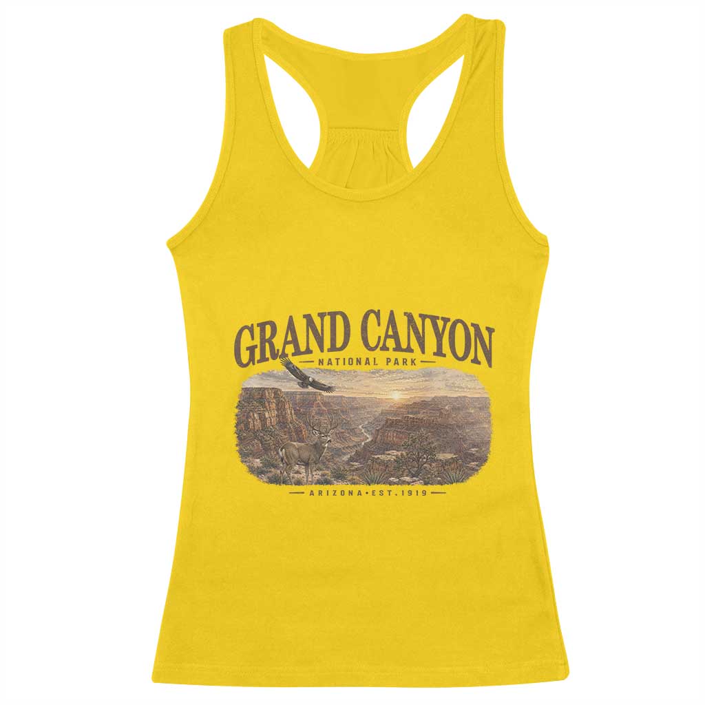 Grand Canyon National Park Arizona Established 1919 Racerback Tank Top Retro Deer Wildlife Nature Hiking Southwest Souvenir
