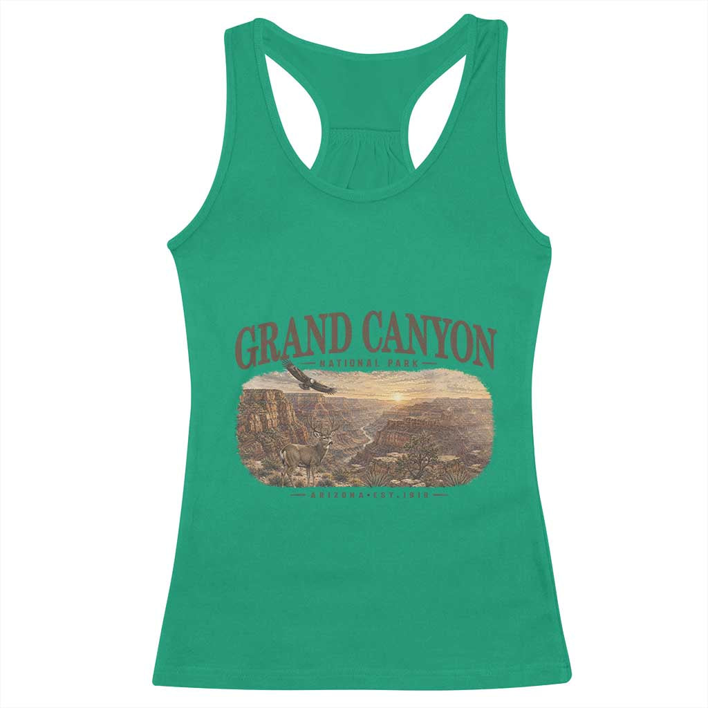 Grand Canyon National Park Arizona Established 1919 Racerback Tank Top Retro Deer Wildlife Nature Hiking Southwest Souvenir