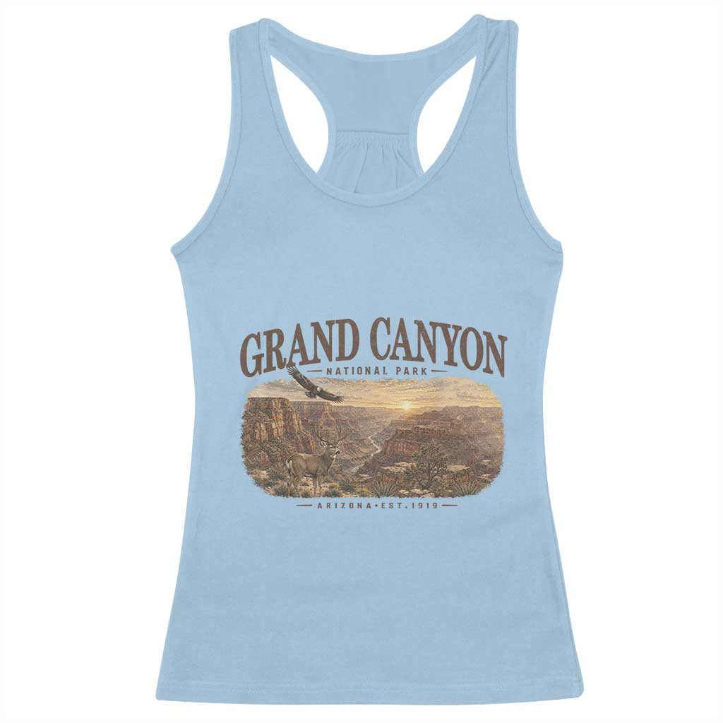 Grand Canyon National Park Arizona Established 1919 Racerback Tank Top Retro Deer Wildlife Nature Hiking Southwest Souvenir