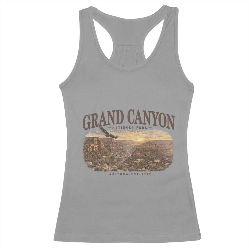 Grand Canyon National Park Arizona Established 1919 Racerback Tank Top Retro Deer Wildlife Nature Hiking Southwest Souvenir