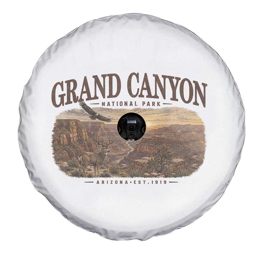 Grand Canyon National Park Arizona Established 1919 Spare Tire Cover Retro Deer Wildlife Nature Hiking Southwest Souvenir TS14 Print Your Wear