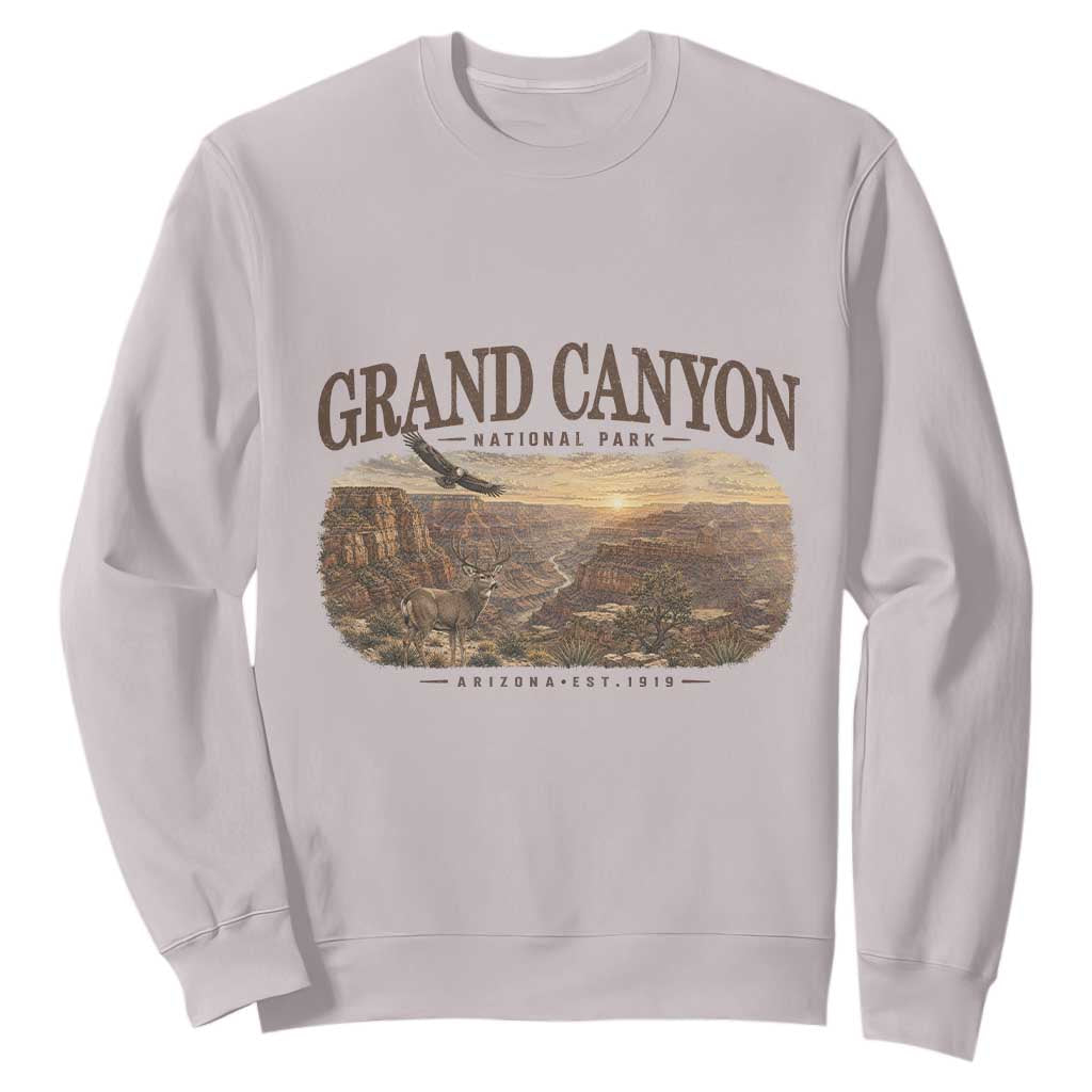 Grand Canyon National Park Arizona Established 1919 Sweatshirt Retro Deer Wildlife Nature Hiking Southwest Souvenir