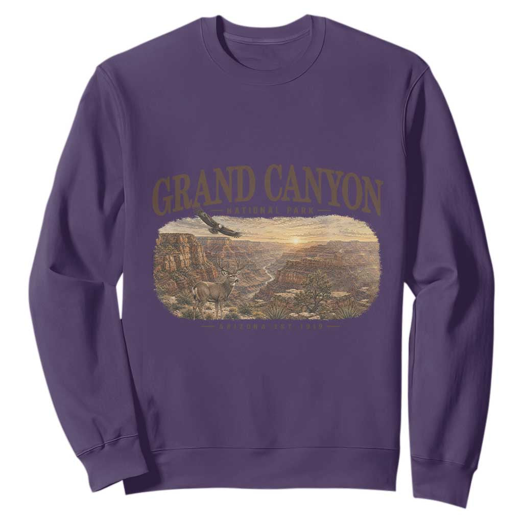 Grand Canyon National Park Arizona Established 1919 Sweatshirt Retro Deer Wildlife Nature Hiking Southwest Souvenir