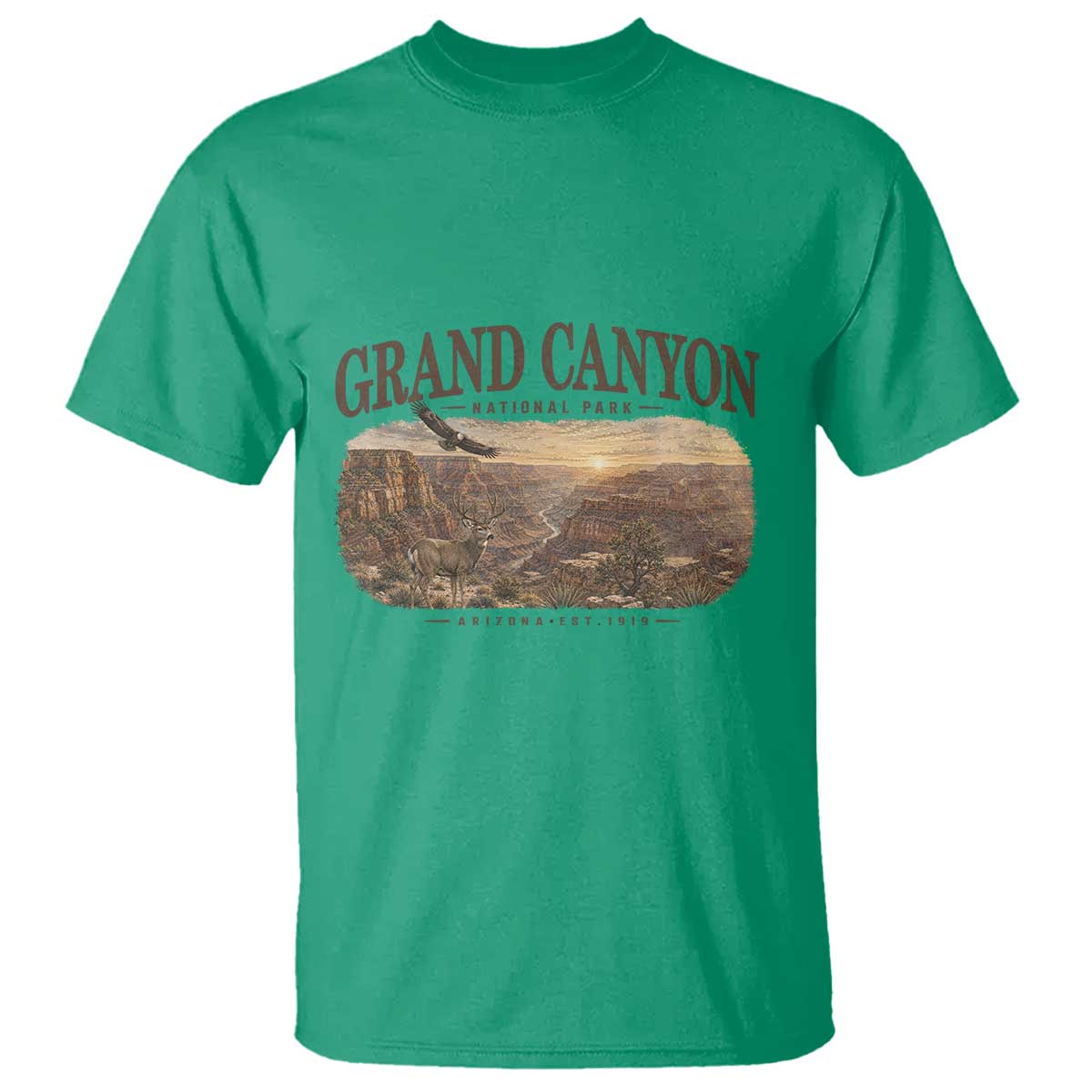 Grand Canyon National Park Arizona Established 1919 T Shirt Retro Deer Wildlife Nature Hiking Southwest Souvenir