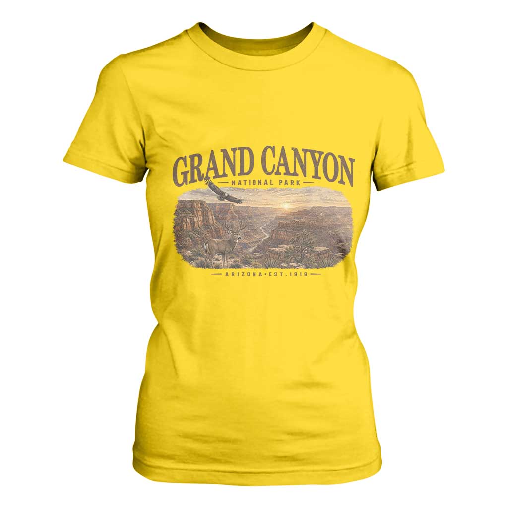 Grand Canyon National Park Arizona Established 1919 T Shirt For Women Retro Deer Wildlife Nature Hiking Southwest Souvenir