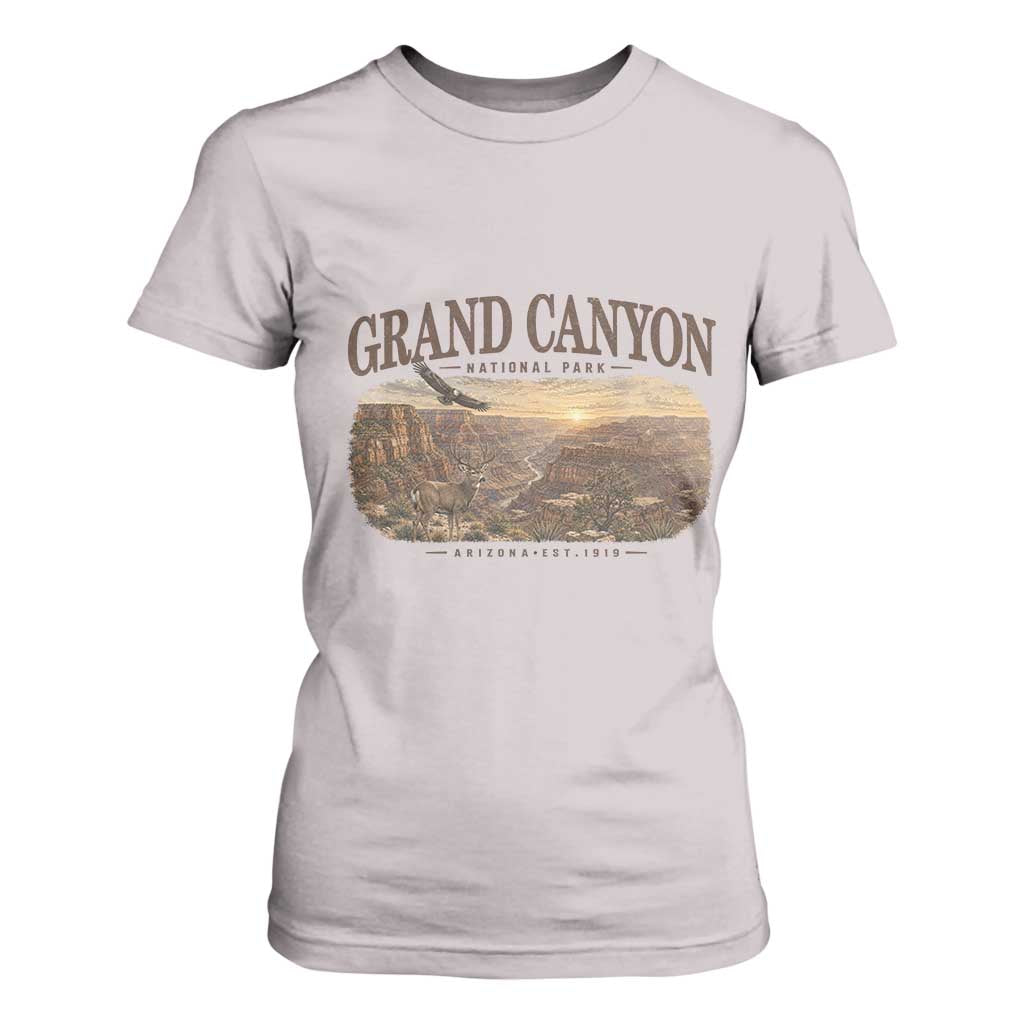 Grand Canyon National Park Arizona Established 1919 T Shirt For Women Retro Deer Wildlife Nature Hiking Southwest Souvenir