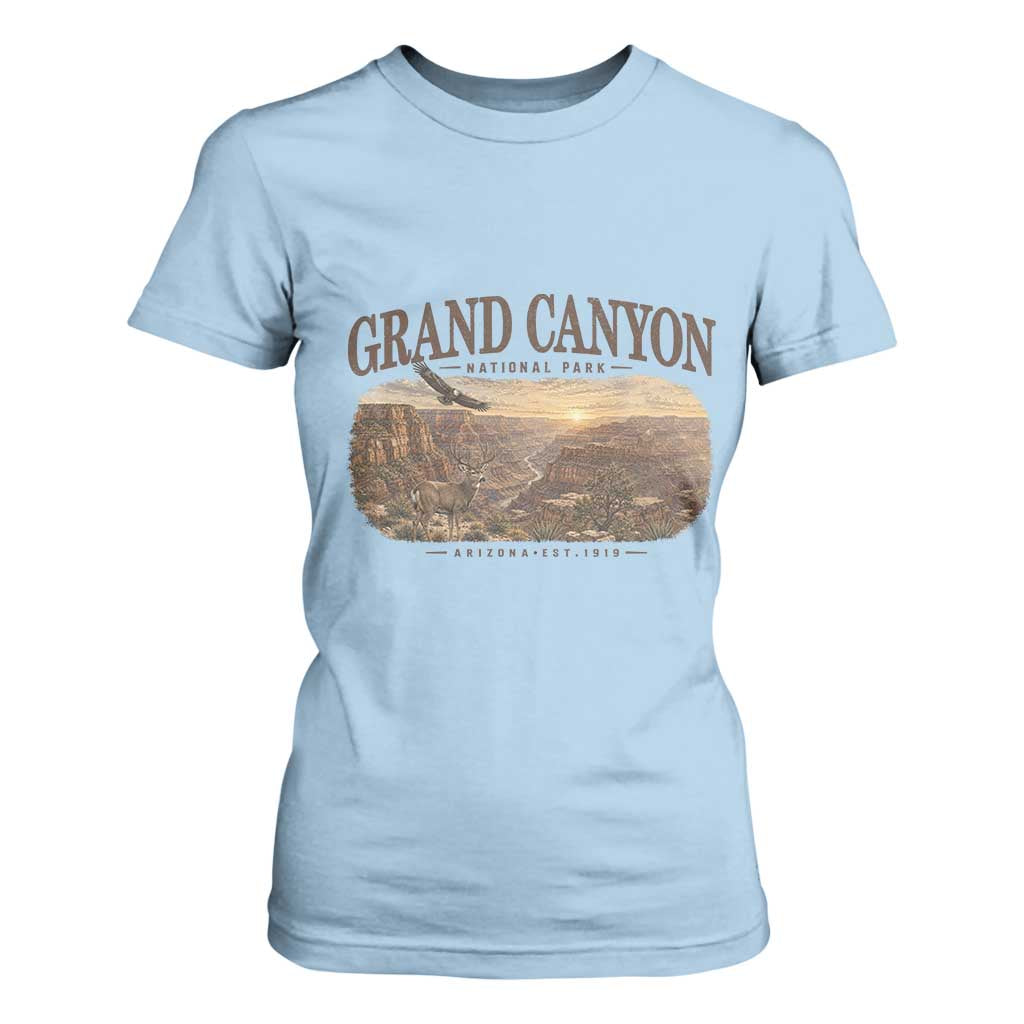 Grand Canyon National Park Arizona Established 1919 T Shirt For Women Retro Deer Wildlife Nature Hiking Southwest Souvenir
