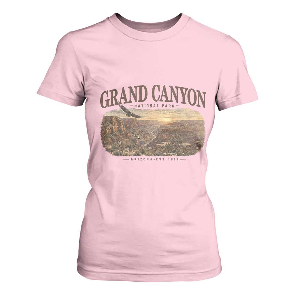 Grand Canyon National Park Arizona Established 1919 T Shirt For Women Retro Deer Wildlife Nature Hiking Southwest Souvenir