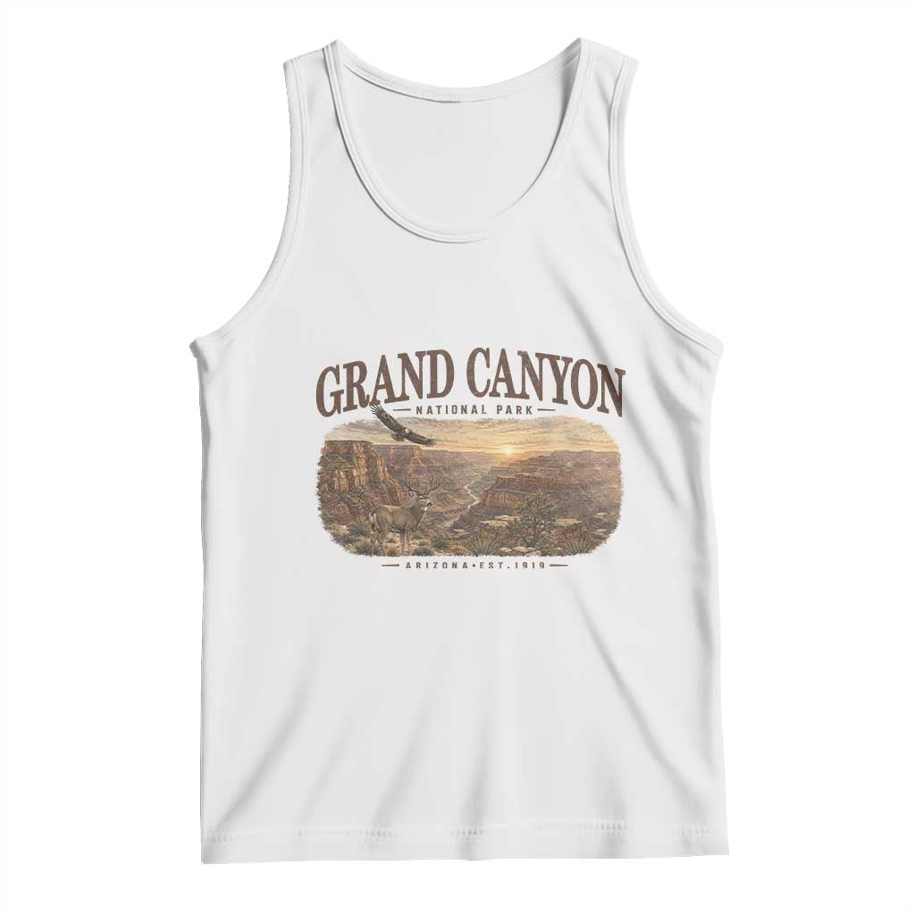 Grand Canyon National Park Arizona Established 1919 Tank Top Retro Deer Wildlife Nature Hiking Southwest Souvenir TS14 White Print Your Wear