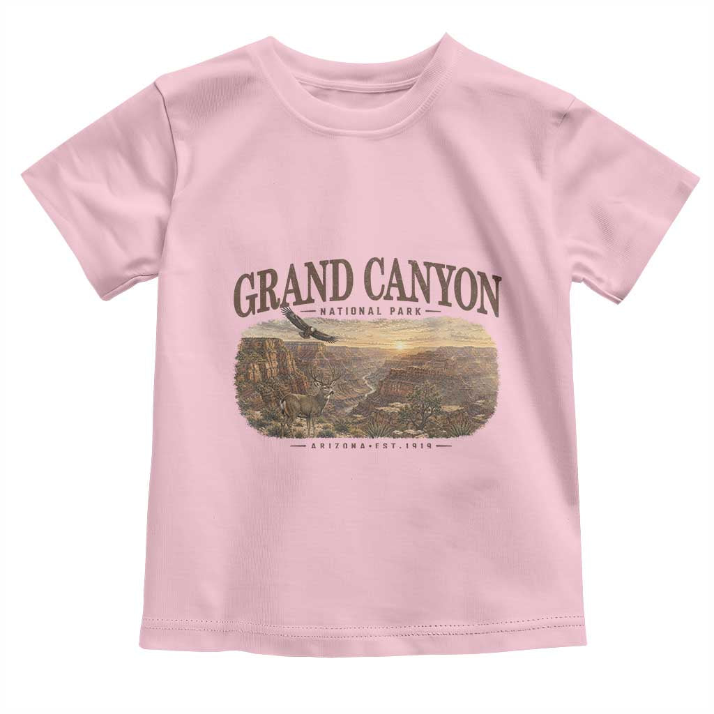 Grand Canyon National Park Arizona Established 1919 Toddler T Shirt Retro Deer Wildlife Nature Hiking Southwest Souvenir