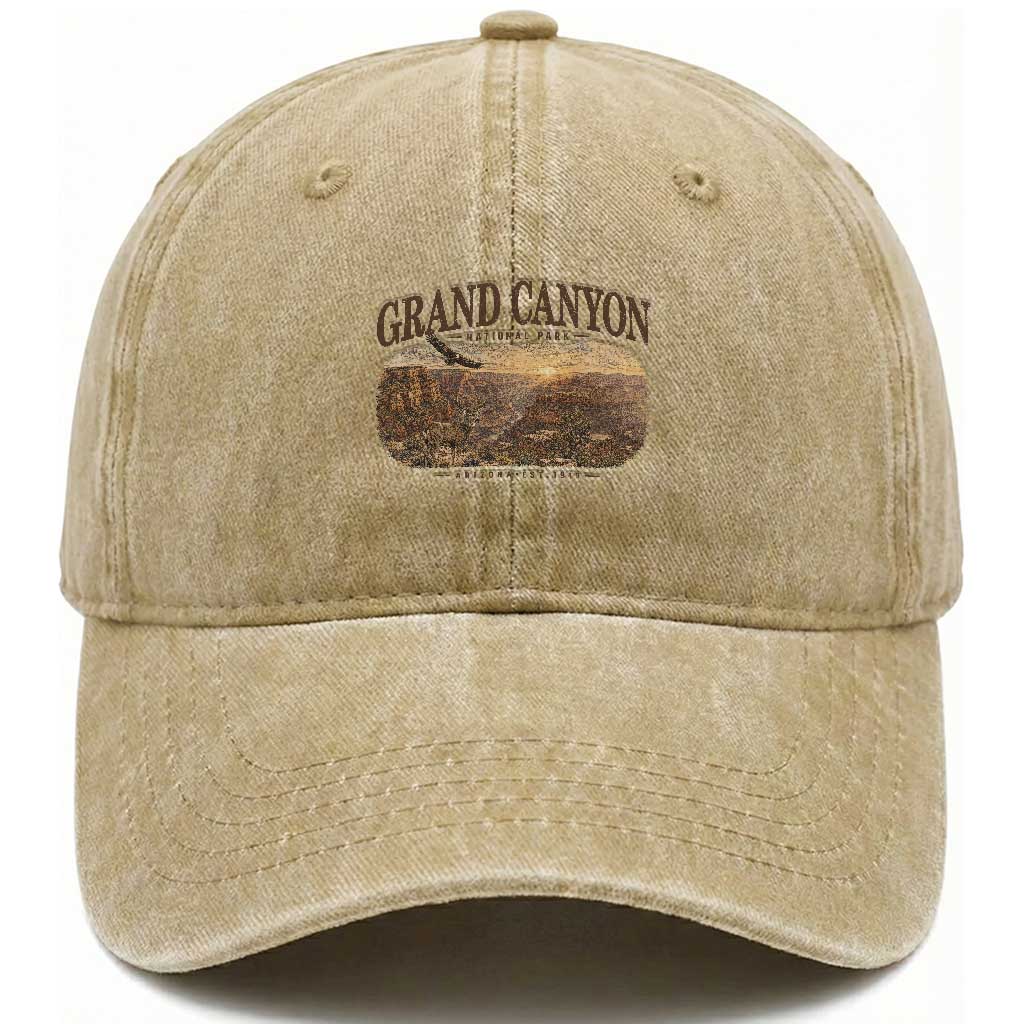 Grand Canyon National Park Arizona Established 1919 Washed Cotton Baseball Cap Retro Deer Wildlife Nature Hiking Southwest Souvenir TS14 Print Your Wear