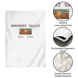Retro Monument Valley Arizona Sunset Established 1958 Garden Flag Southwest Desert Road Trip Eagle Nature Souvenir