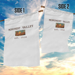 Retro Monument Valley Arizona Sunset Established 1958 Garden Flag Southwest Desert Road Trip Eagle Nature Souvenir