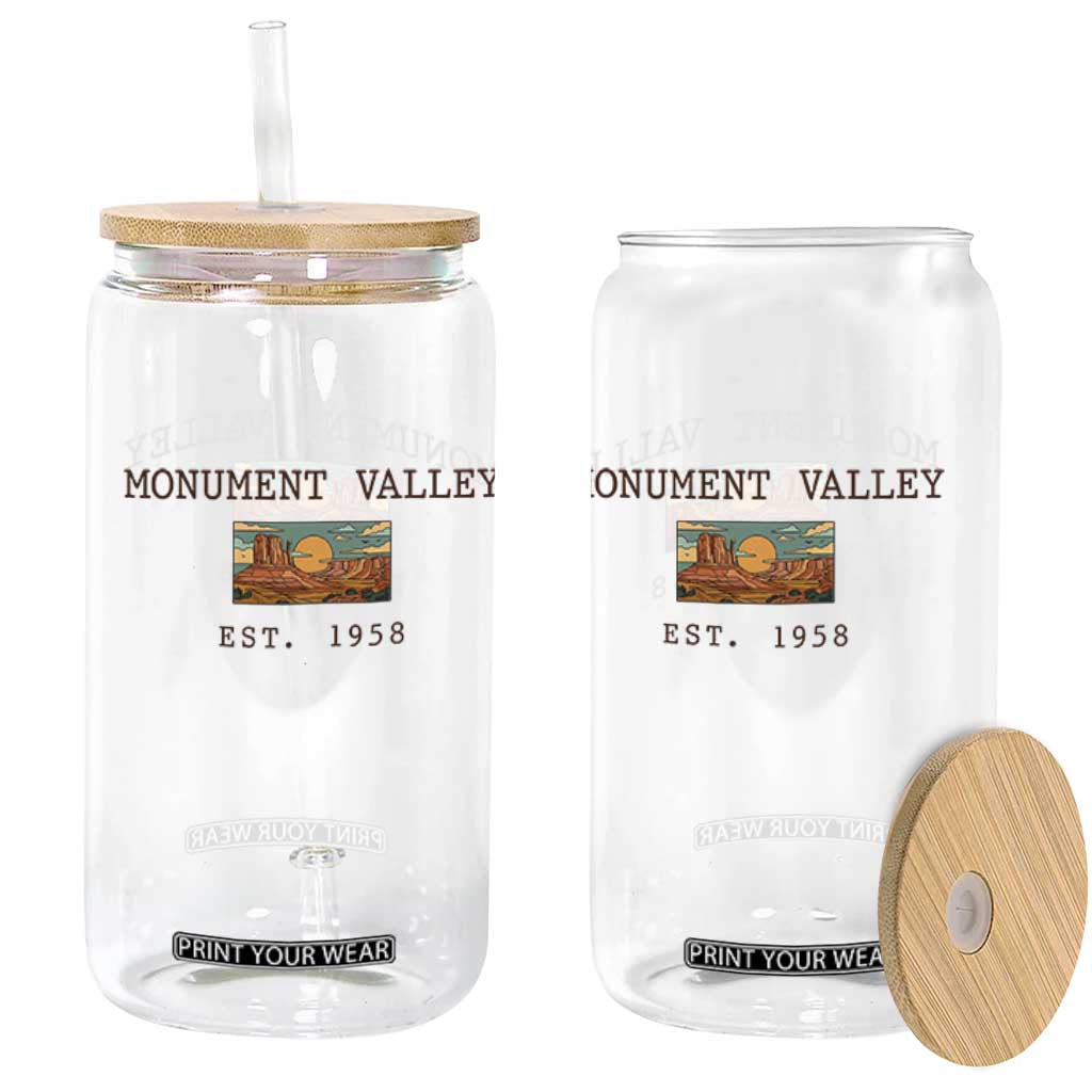Retro Monument Valley Arizona Sunset Established 1958 Glass Can Southwest Desert Road Trip Eagle Nature Souvenir