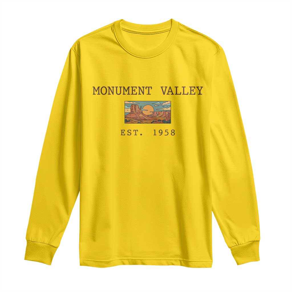 Retro Monument Valley Arizona Sunset Established 1958 Long Sleeve Shirt Southwest Desert Road Trip Eagle Nature Souvenir