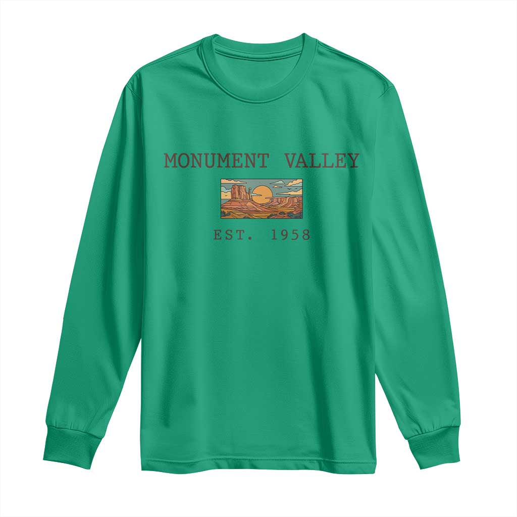 Retro Monument Valley Arizona Sunset Established 1958 Long Sleeve Shirt Southwest Desert Road Trip Eagle Nature Souvenir