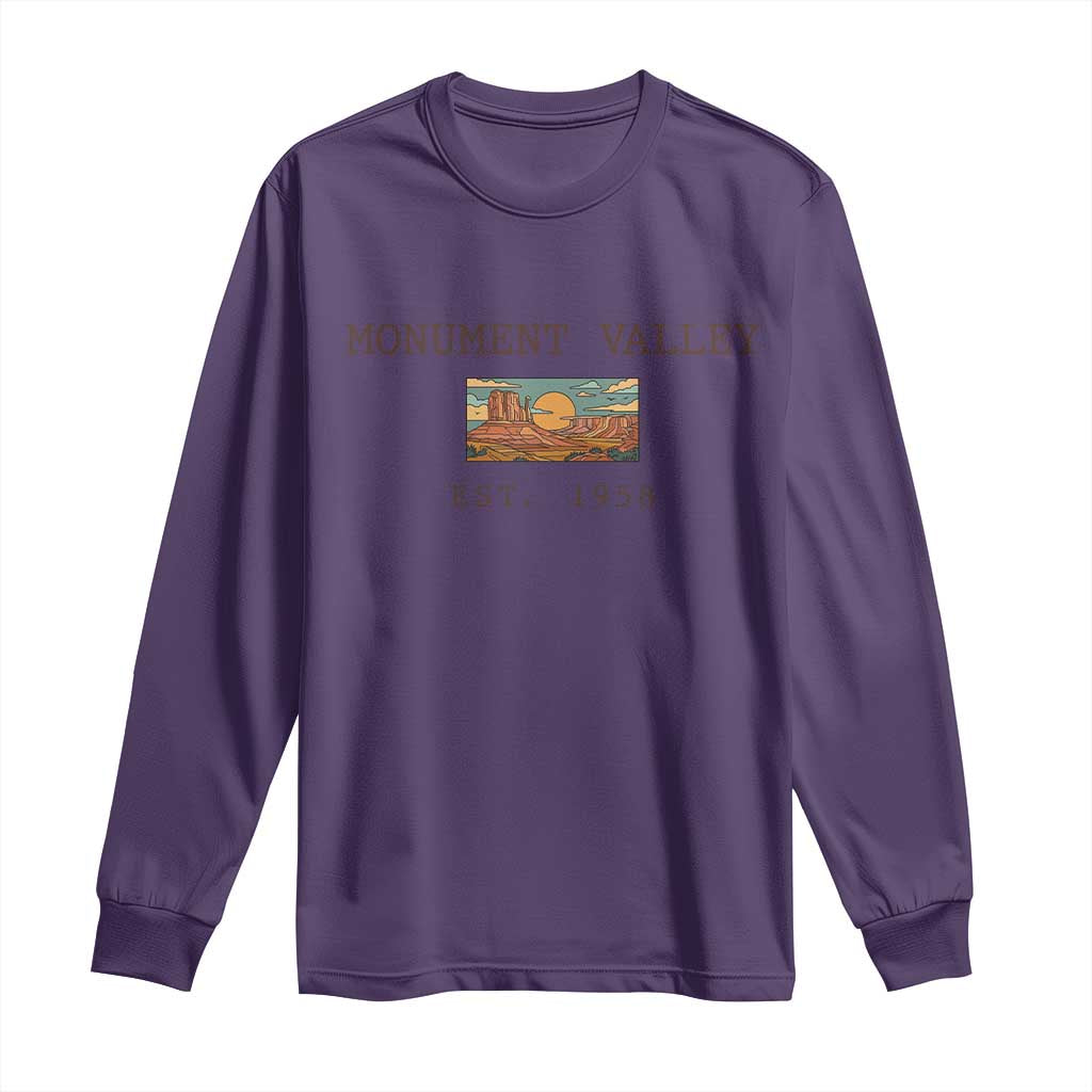 Retro Monument Valley Arizona Sunset Established 1958 Long Sleeve Shirt Southwest Desert Road Trip Eagle Nature Souvenir