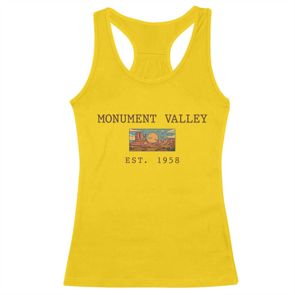 Retro Monument Valley Arizona Sunset Established 1958 Racerback Tank Top Southwest Desert Road Trip Eagle Nature Souvenir