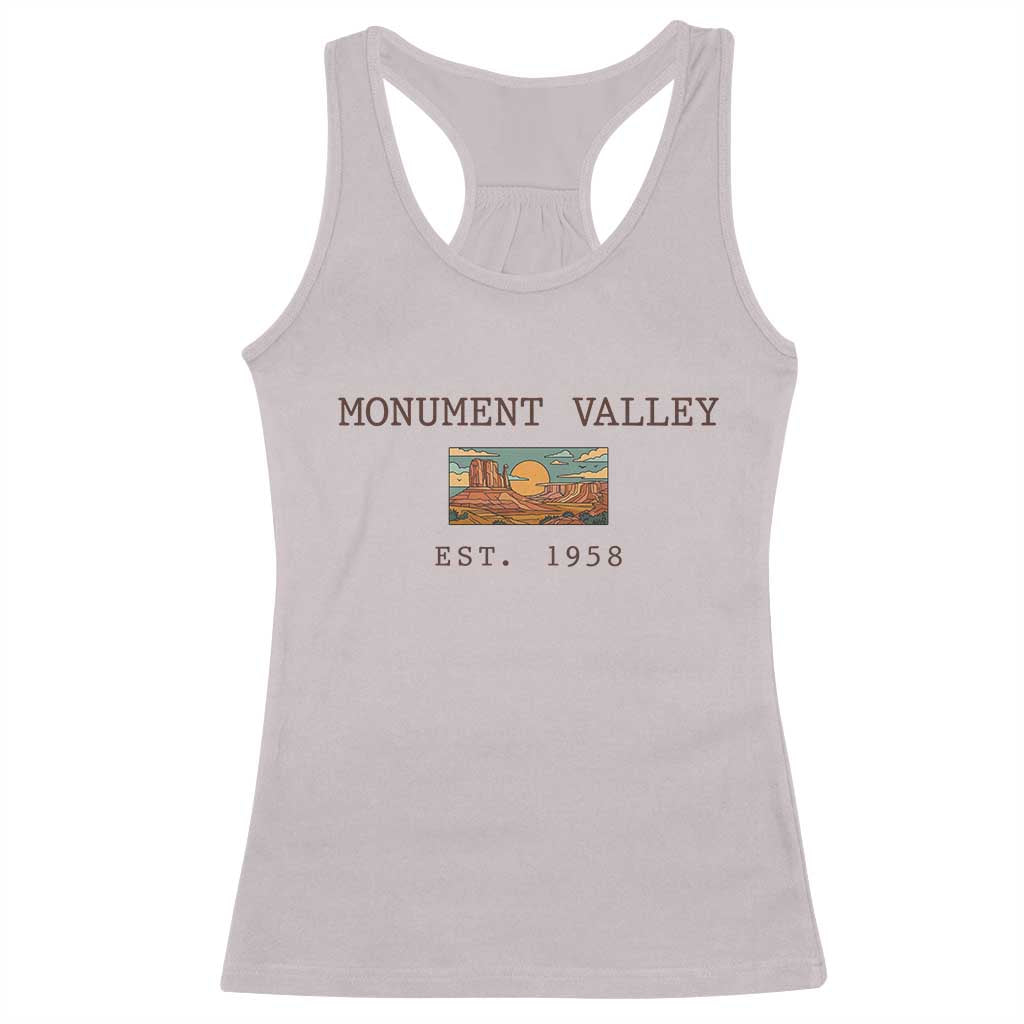 Retro Monument Valley Arizona Sunset Established 1958 Racerback Tank Top Southwest Desert Road Trip Eagle Nature Souvenir