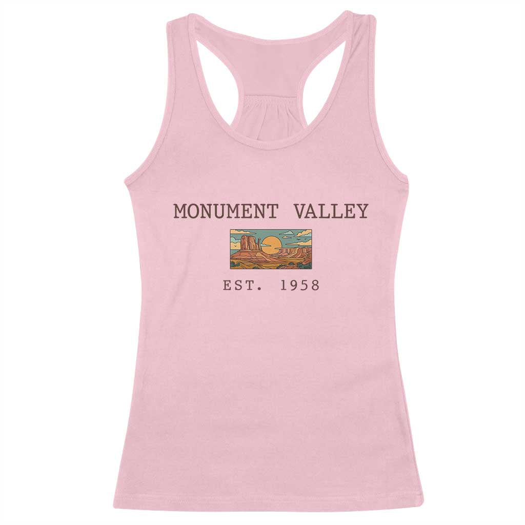 Retro Monument Valley Arizona Sunset Established 1958 Racerback Tank Top Southwest Desert Road Trip Eagle Nature Souvenir