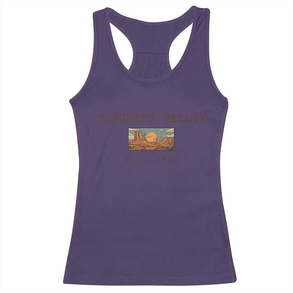Retro Monument Valley Arizona Sunset Established 1958 Racerback Tank Top Southwest Desert Road Trip Eagle Nature Souvenir