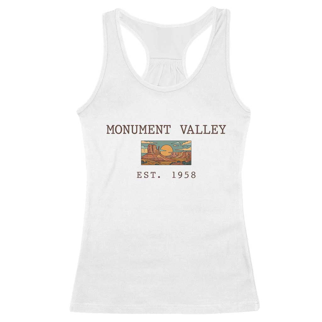 Retro Monument Valley Arizona Sunset Established 1958 Racerback Tank Top Southwest Desert Road Trip Eagle Nature Souvenir