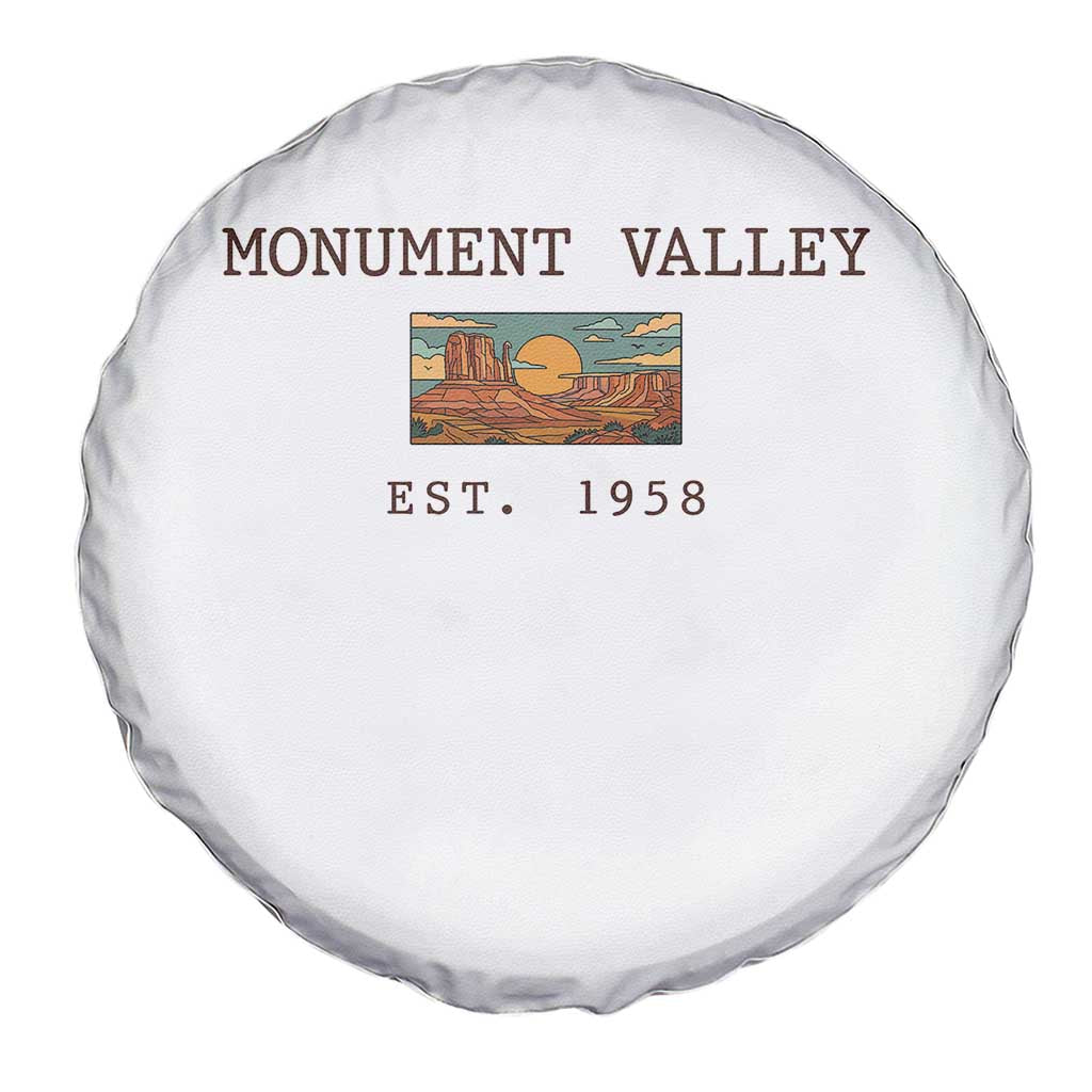 Retro Monument Valley Arizona Sunset Established 1958 Spare Tire Cover Southwest Desert Road Trip Eagle Nature Souvenir TS14 Print Your Wear