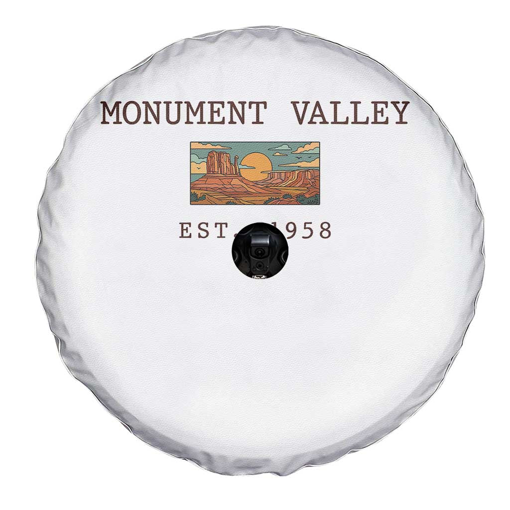 Retro Monument Valley Arizona Sunset Established 1958 Spare Tire Cover Southwest Desert Road Trip Eagle Nature Souvenir TS14 Print Your Wear