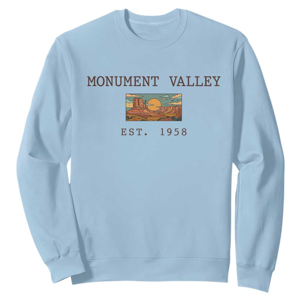 Retro Monument Valley Arizona Sunset Established 1958 Sweatshirt Southwest Desert Road Trip Eagle Nature Souvenir