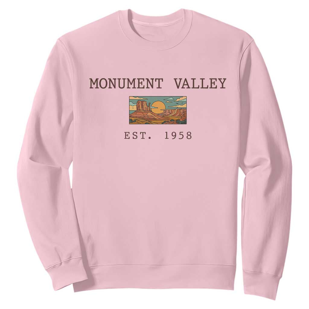 Retro Monument Valley Arizona Sunset Established 1958 Sweatshirt Southwest Desert Road Trip Eagle Nature Souvenir